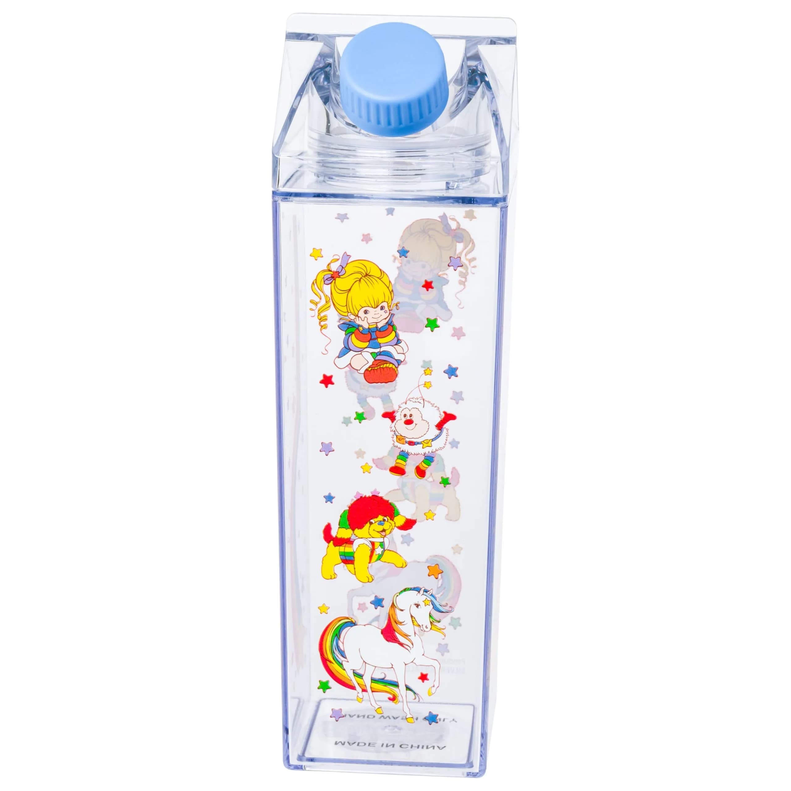 Silver Buffalo Rainbow Brite Milk Carton Bottle 16.2oz | Nostalgic Character Drinkware for Daily Use