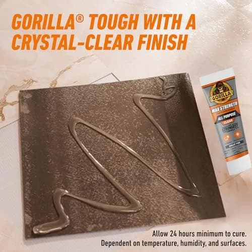 Gorilla Max Strength Clear Construction Adhesive 207ml (7 oz) | Bonds Wood, Metal, Tile, Stone, Glass, Mirror, Concrete thumbnail 5