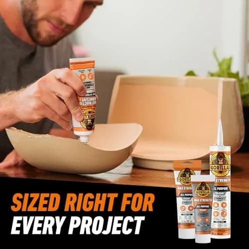 Gorilla Max Strength Clear Construction Adhesive 207ml (7 oz) | Bonds Wood, Metal, Tile, Stone, Glass, Mirror, Concrete thumbnail 7