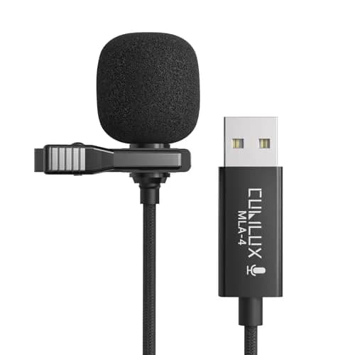 Cubilux USB Lavalier Microphone for Laptop, Plug-and-Play Unidirectional Clip-On Lapel MIC for PC, Zoom, Recording - 1.2m (4 Feet) thumbnail 1