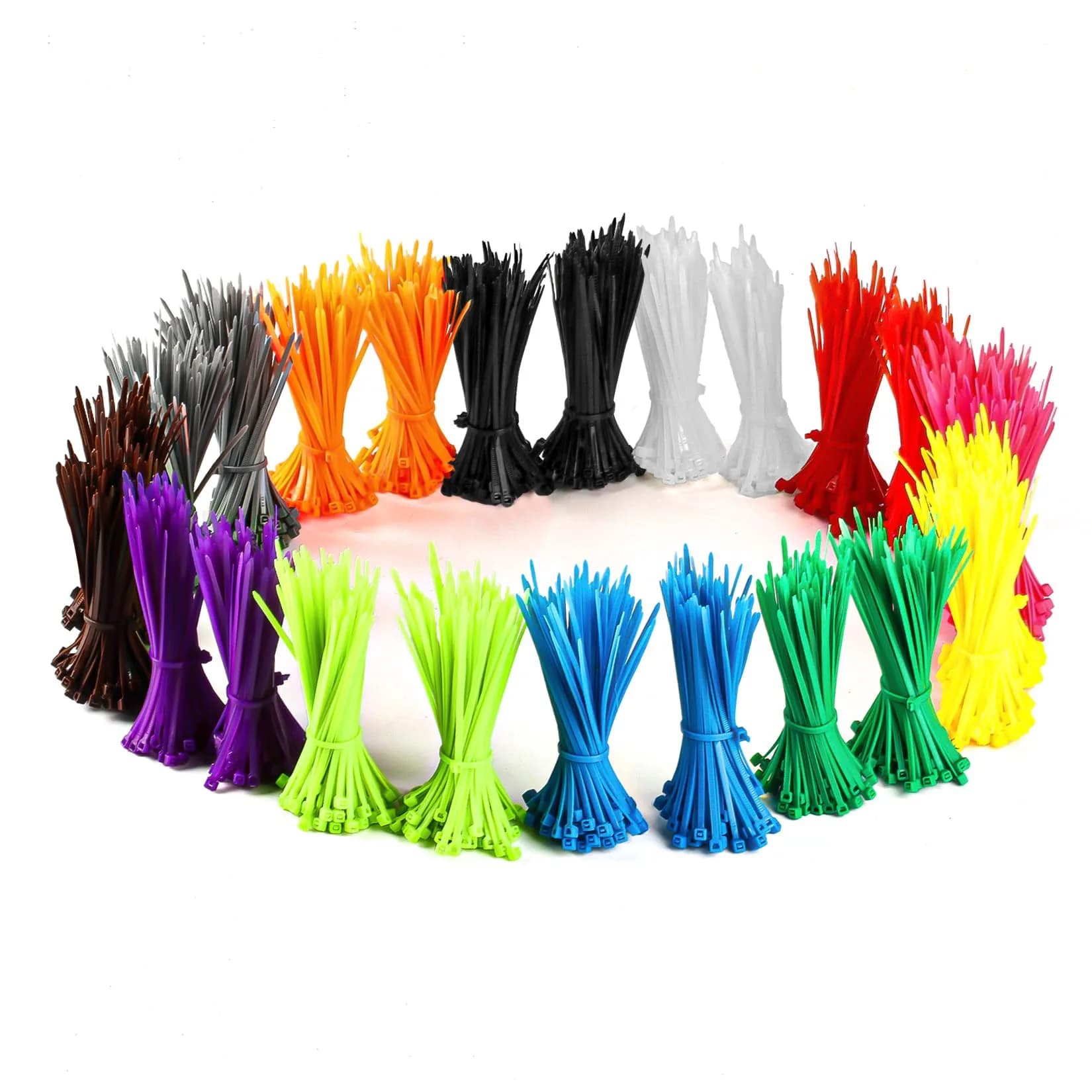 HexinYigjly 1200Pcs 100mm (4 Inch) Mixed Colored Nylon Zip Ties | UV Resistant & Durable for Cable Management — 4 Inch