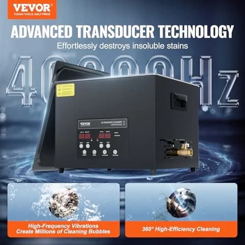 VEVOR 15L Ultrasonic Cleaner 360W Digital Ultrasonic Cleaning Machine with Heater & Degassing Mode | 40kHz Industrial Ultrasound Cleaner for Jewelry, Tools, Labware thumbnail 2