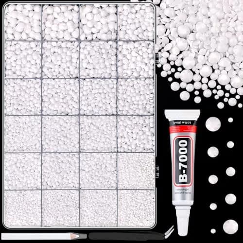 TINKRSTUFF White 25000pcs Resin Rhinestones Mixed Sizes (2-6mm) | Crafting & Nail Art Gems with Glue thumbnail 1