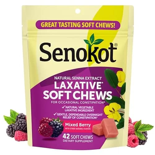 Senokot Laxative Soft Chews, Mixed Berry 42 Chews | Gentle Overnight Relief for Occasional Constipation thumbnail 1