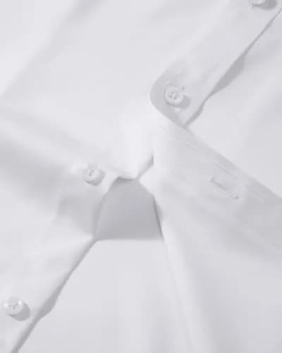 Lusead White Button Down Shirt Men Long Sleeve Slim Fit Wrinkle Free Formal thumbnail 5