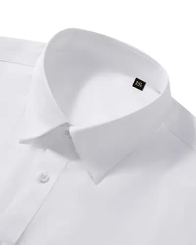 Lusead White Button Down Shirt Men Long Sleeve Slim Fit Wrinkle Free Formal thumbnail 3