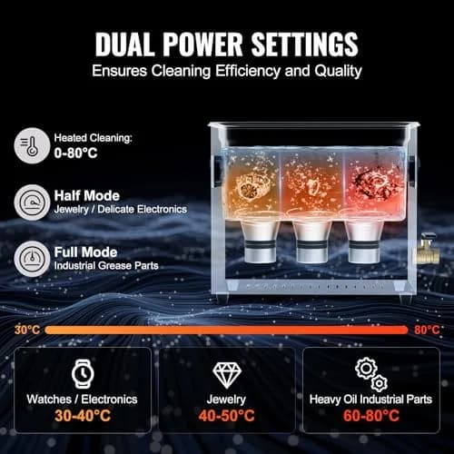 VEVOR 6L Ultrasonic Cleaner 27.2 L (6 L) | Industrial Ultrasound Cleaner with Heater & Timer thumbnail 4