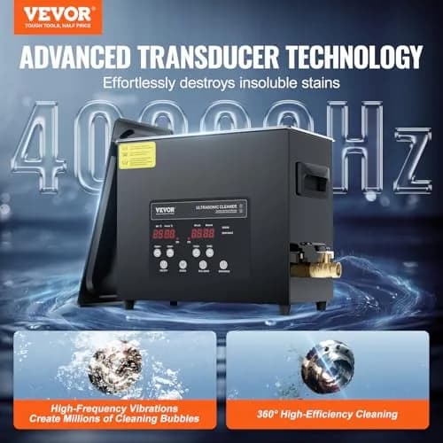 VEVOR 6L Ultrasonic Cleaner 27.2 L (6 L) | Industrial Ultrasound Cleaner with Heater & Timer thumbnail 2