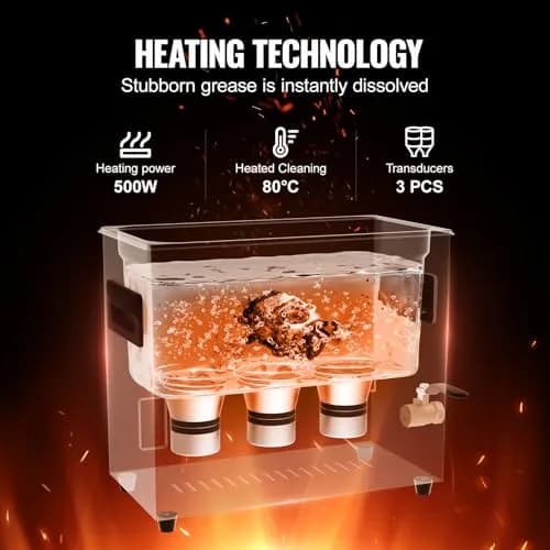 VEVOR 6L Ultrasonic Cleaner 27.2 L (6 L) | Industrial Ultrasound Cleaner with Heater & Timer thumbnail 3