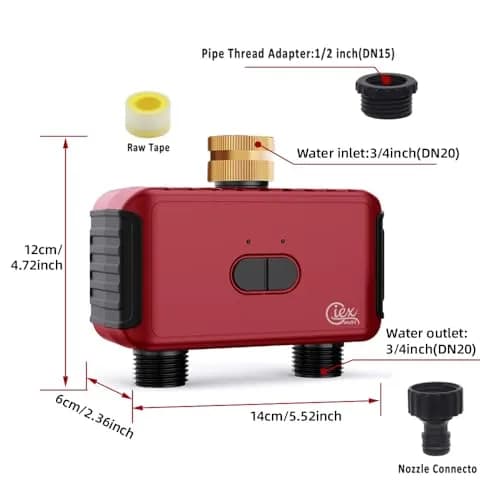 GIEXSMART GX-03ZG Zigbee 2-Zone Sprinkler Timer 5.52x2.36x4.72 inches | Smart Irrigation Controller for Gardens thumbnail 7