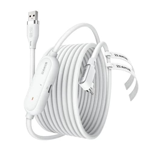 AMVR 16FT(5M) VR Charging Link Cable | USB 3.0 to USB C, 36W Fast Charge, 5Gbps Data Transfer thumbnail 1