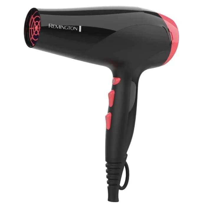 Remington Ionic Ceramic Hairdryer Black/Coral 1875 Watts | Smooth & Shiny Strands