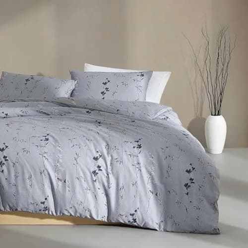 Calvin Klein Soft Queen Duvet Cover Set with Shams | 300TC Cotton Sateen, Floral Pattern, Button Closure (Queen, 88x92 in) thumbnail 1