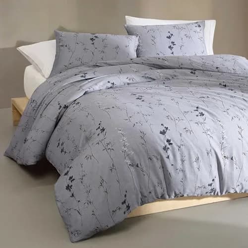 Calvin Klein Soft Queen Duvet Cover Set with Shams | 300TC Cotton Sateen, Floral Pattern, Button Closure (Queen, 88x92 in) thumbnail 3