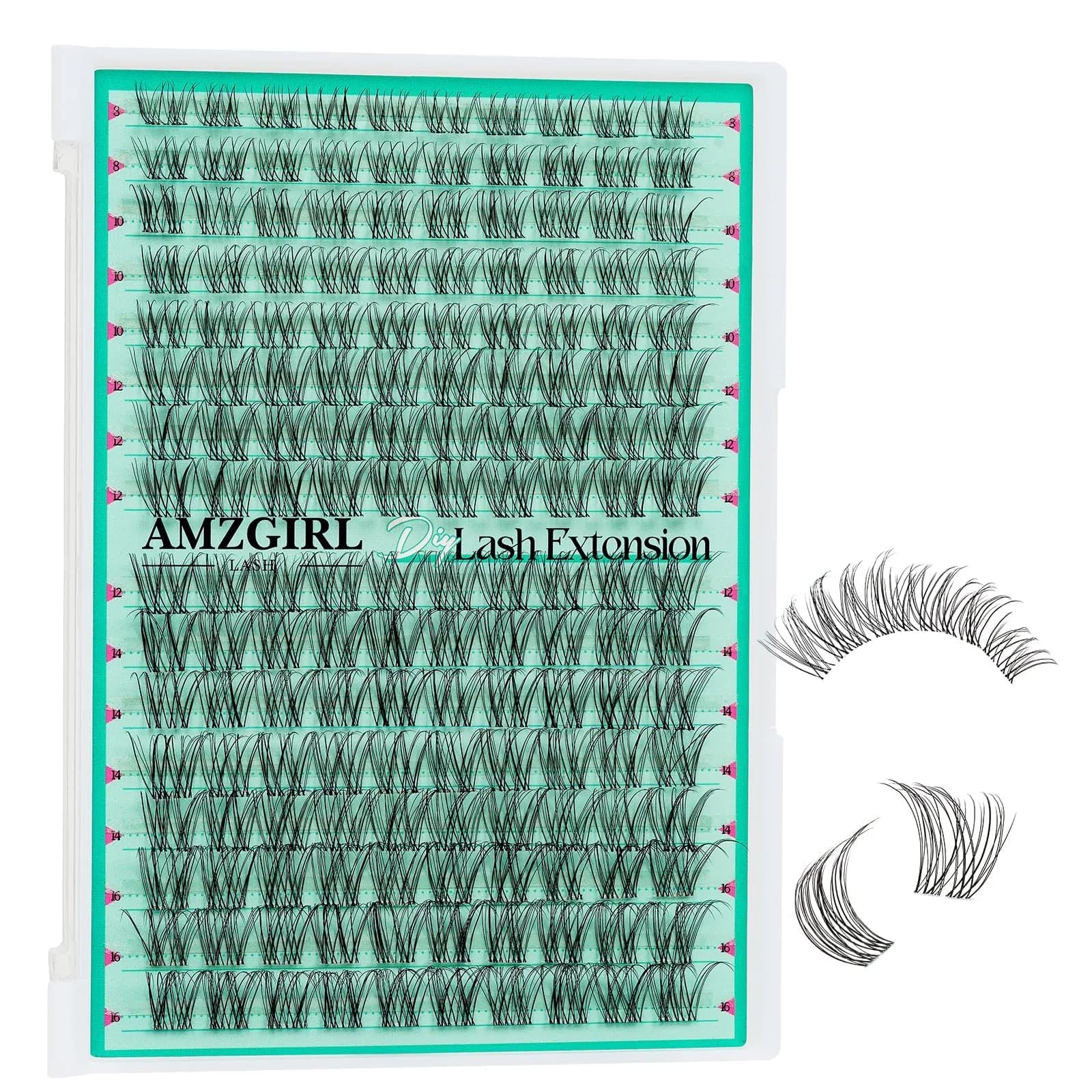 AMZGIRL Lash Clusters 144PCS 8-16MM | Natural Wispy Look, DIY Friendly — Lash-Lavendy-160pcs-D-8-16mm