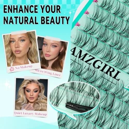 AMZGIRL Lash Clusters 160pcs D Curl | Natural, Reusable & DIY Friendly (en_US) thumbnail 5