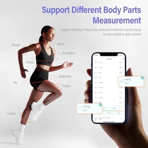 HAIZHIHUI Body Tape Measure Bluetooth Digital with LED, Type-C, 150cm/60in, Purple thumbnail 5