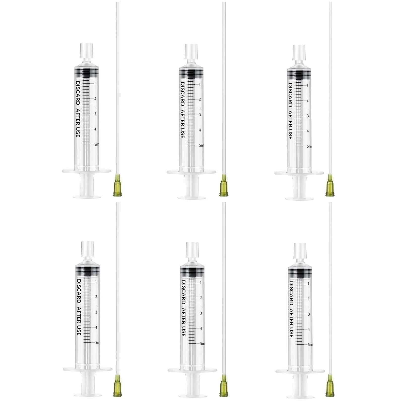 Geiserailie Clear 6 Pcs Perfume Syringe Extractor 10ml Decant Kit | Refill Tool Set for Fragrance — Clear / 5ml