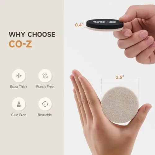 CO-Z Felt Furniture Sliders for Hardwood Floors | 24pcs 2.5" Reusable Floor Protectors thumbnail 5