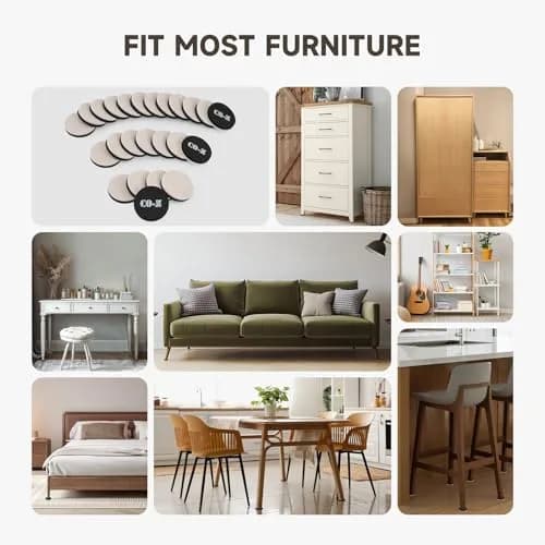 CO-Z Felt Furniture Sliders for Hardwood Floors | 24pcs 2.5" Reusable Floor Protectors thumbnail 6