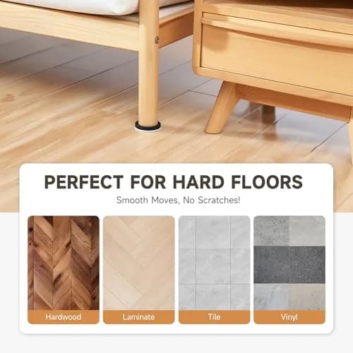 CO-Z Felt Furniture Sliders for Hardwood Floors | 24pcs 2.5" Reusable Floor Protectors thumbnail 3