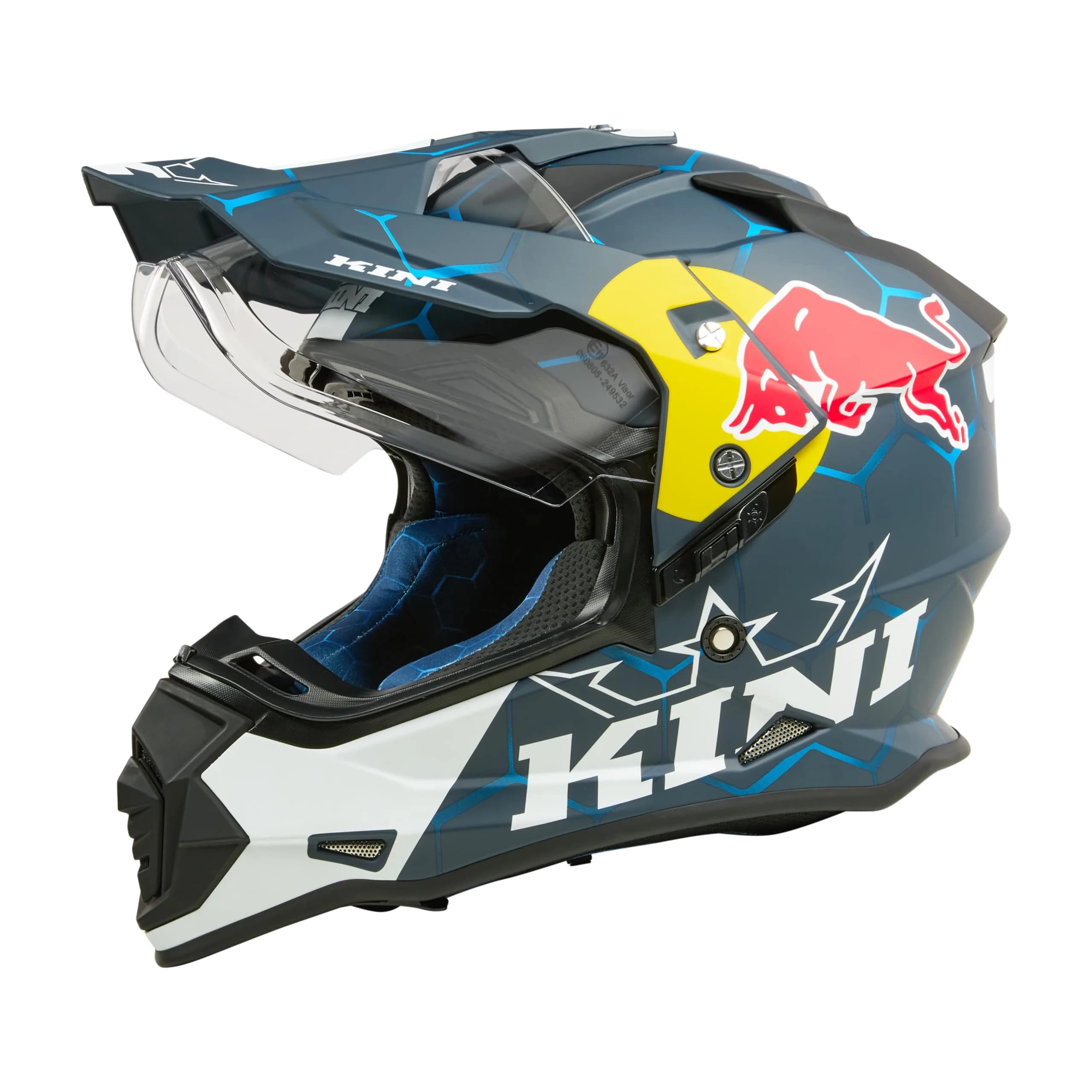 Kini ADV Adventure Helmet Adult Red Bull 1.0 Blue/White Small | Meets ECE & DOT Safety Standards — Blue/White
