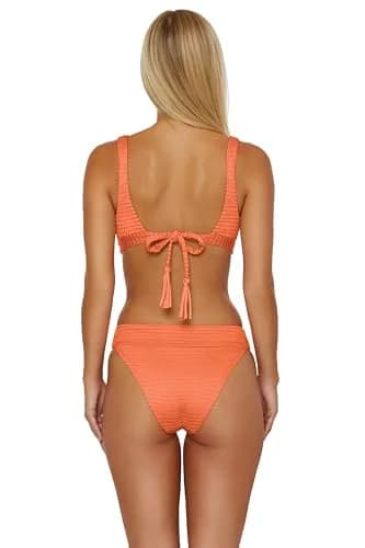 ISABELLA ROSE Maza - Women's Banded Bikini Bottom, Cheeky Coverage, Swimwear Separates for Women, Poppy, Medium | Cheeky, Mid Rise, Nylon & Spandex thumbnail 3