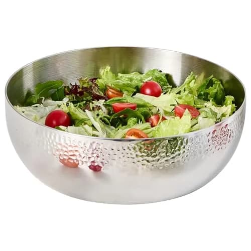 Brightalk 100oz Stainless Steel Hammered Salad Bowl | Elegant & Durable Kitchen Serveware thumbnail 1