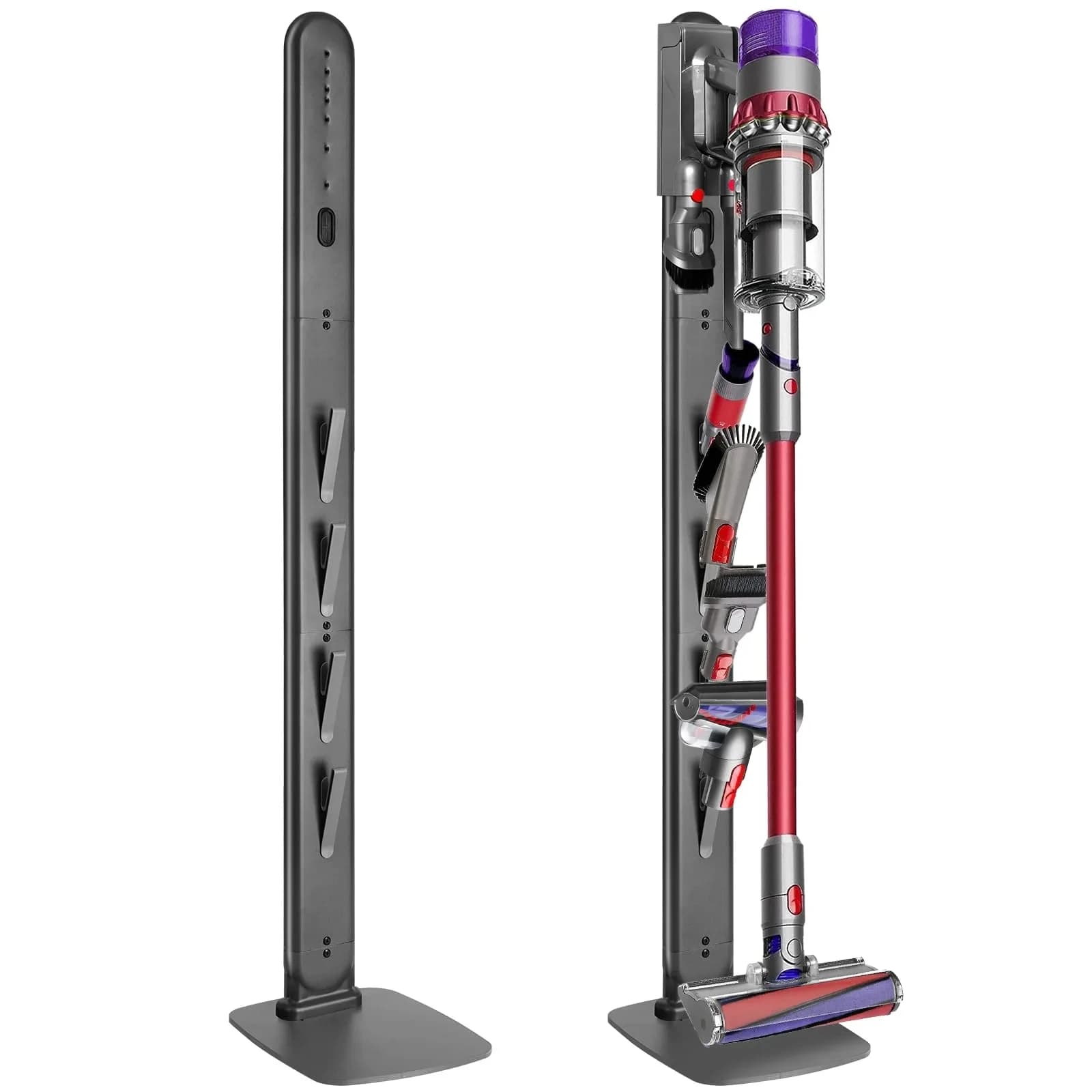 Haturi Freestanding Vacuum Stand for Dyson Cordless Vacuums | Dark Grey (52.8 in / 133 cm)