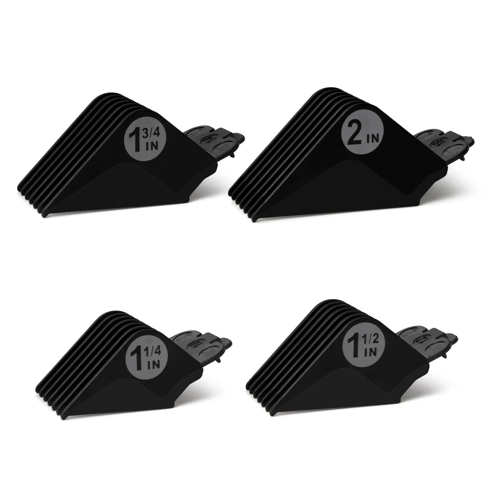 LAVEST Black Clipper Guards Set | 1.25" to 2" Cutting Lengths | 4 Piece Set - main product image