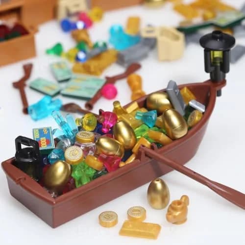 BrickBounty 220 Pcs Pirate Treasure Building Blocks Set | Wooden Ships & Accessories for Kids thumbnail 2