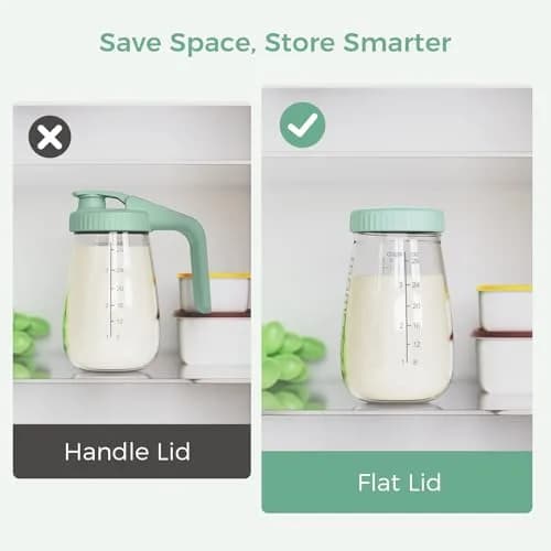 Momcozy Glass Breast Milk Pitcher Lid Green | Leak Proof with Thickened Silicone Seal & Pressure Release Valve (1 pc) thumbnail 6