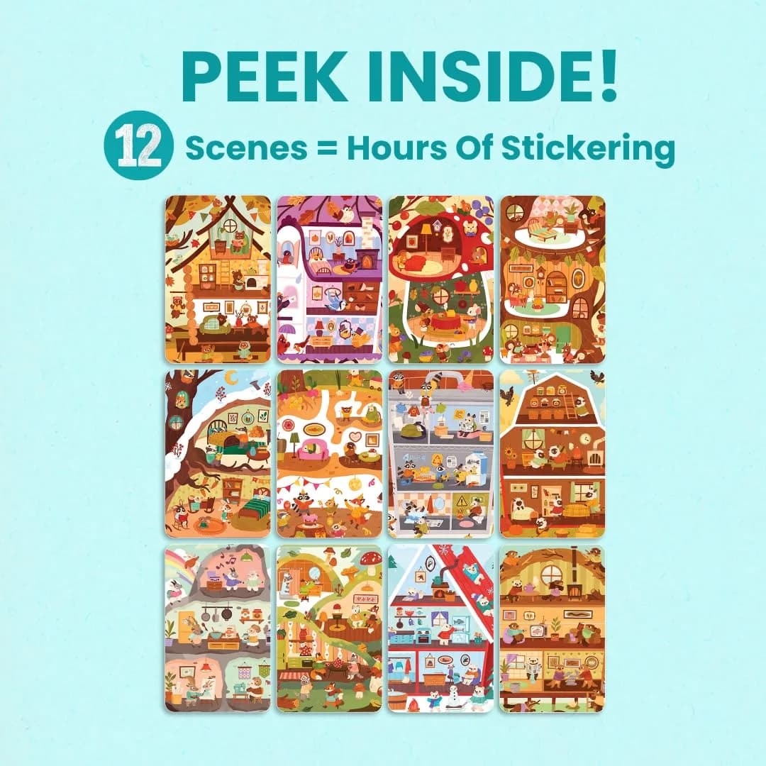 CUPKIN Cozy Homes of Furry Friends Sticker Book | Toddler Activity Coloring & Sticker Book for Ages 2-8 Years thumbnail 5