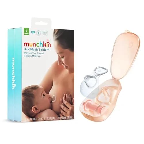 Munchkin Flow 24mm Nipple Shield for Breastfeeding Newborns | See Milk Flow, Comfort Sore Nipples thumbnail 1
