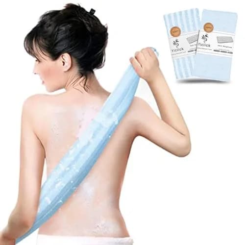 Yiclick 2pcs Bath & Body Loofah Sponge Net | Exfoliating Back Scrubber for Shower (38in x 9in) | Nylon thumbnail 1