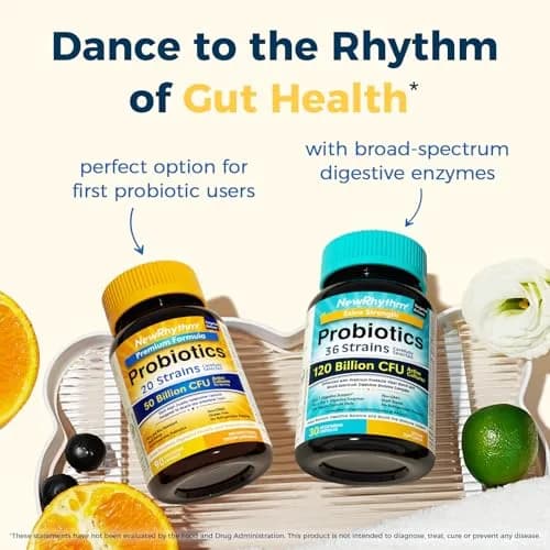 NewRhythm Probiotics 50 Billion CFU 20 Strains, 90 Veggie Capsules | Targeted Release Technology thumbnail 7