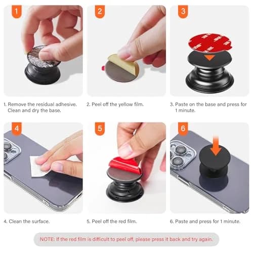 APPS2Car 3M Adhesive Pads 2pcs 70mm Round & 6pcs 35mm (2.9in x 2.9in) | Secure Mounts for Car Phone Holders & GPS thumbnail 6