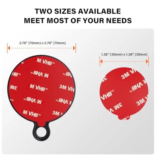 APPS2Car 3M Adhesive Pads 2pcs 70mm Round & 6pcs 35mm (2.9in x 2.9in) | Secure Mounts for Car Phone Holders & GPS thumbnail 2