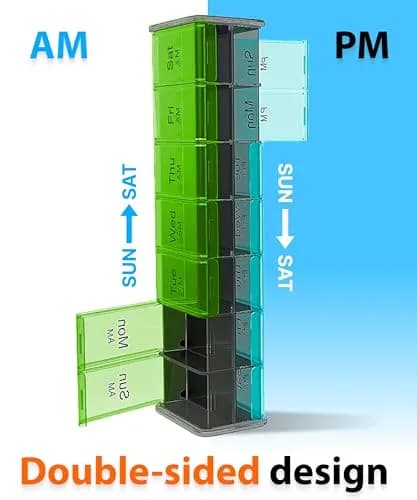 BEXEEN Extra Large Pill Organizer XXL Pill Box 7 Day | 14 Compartments (7 Day/Night) thumbnail 6