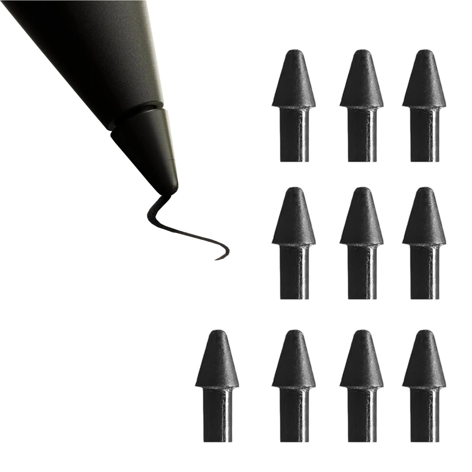 RKItE Felt Pen Tips Replacement 10pcs (Felt*10) | 2B-Pencil Feel for Remarkable 2 & Kindle Scribe — Carbon-Filled*10