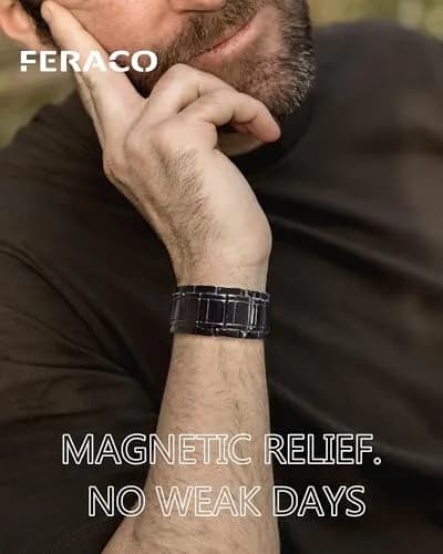 Feraco Pure Copper Magnetic Bracelet for Men | 23 cm (9.05 inches) thumbnail 2