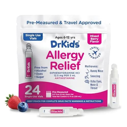 Dr. Kids Children's Allergy Relief Medicine, Mixed Berry Flavor, 24 Count | Fast-Acting Allergy Support for Kids thumbnail 1