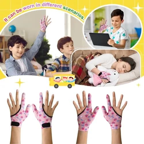 Yxmeiguo Kids Thumb Sucking Guard Gloves 2 Pairs | Anti Nail Biting Finger Protector for Ages 5-12 thumbnail 6