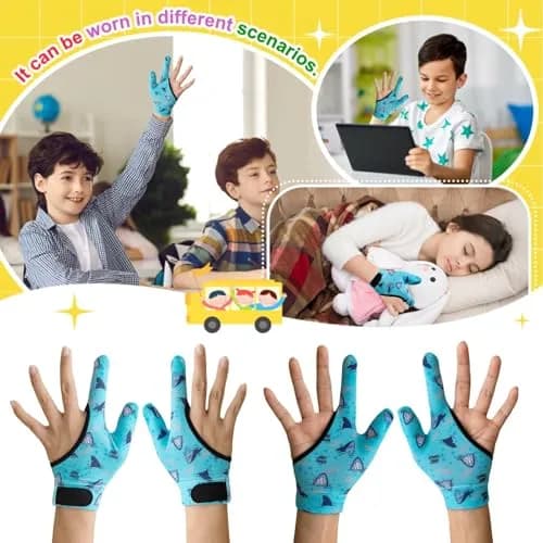 Yxmeiguo Thumb Sucking Guard Gloves for Kids 5-12 | Anti Nail Biting Finger Protector thumbnail 6