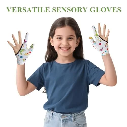 Yxmeiguo Thumb Sucking Guard Gloves for Kids 5-12 | Anti Finger Biting, Chewy, Breathable, Adjustable Wrist thumbnail 4