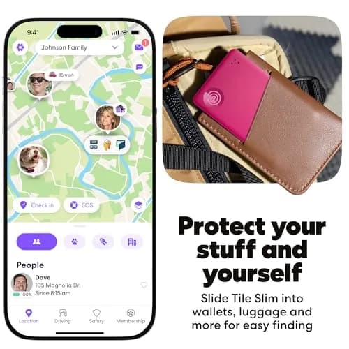 Life360 Tile Slim Wallet Finder & Bluetooth Tracker 1-Pack (Pink Punch) | Compatible with iOS & Android thumbnail 3