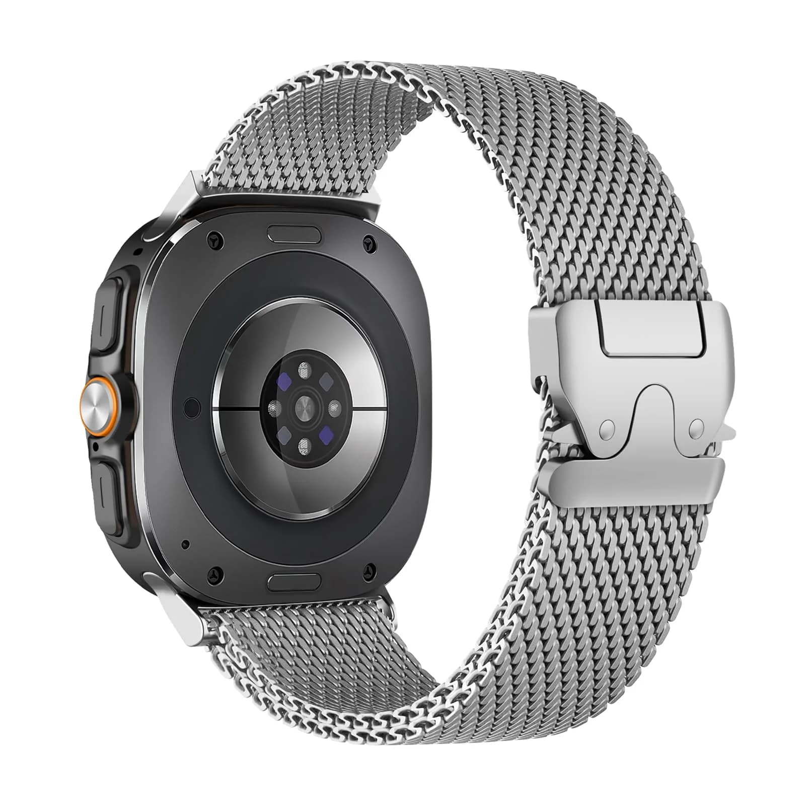 LEIXIUER Milanese Metal Loop for Samsung Galaxy Ultra Watch 47mm | Premium Stainless Steel, Adjustable, Water-Resistant (8.66 inches) — Parachute-Silver