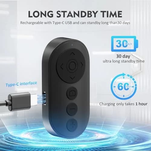 Aistraunix Black Wireless Remote Control for TikTok & Smartphones | 10m (33ft) Range thumbnail 5