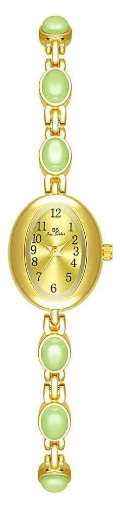 MASTOP Vintage Gold-Tone Crystal Oval Watch for Women | Small Dial Waterproof Dress Quartz - main product image