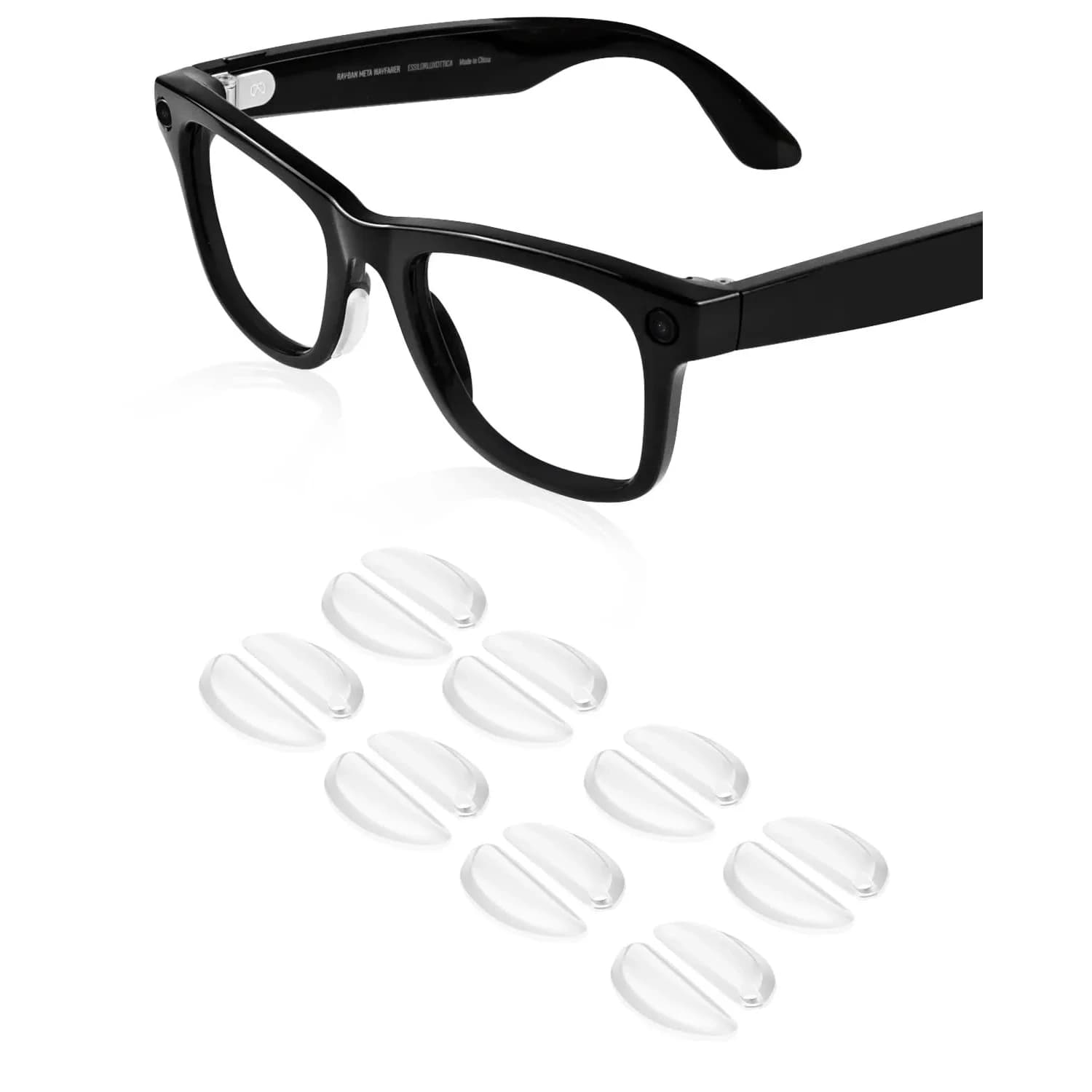 BandSmith 8 Pairs Silicone Eyeglass Nose Pads for Ray-Ban Meta Wayfarer | Precision Fit & Anti-Slip - main product image